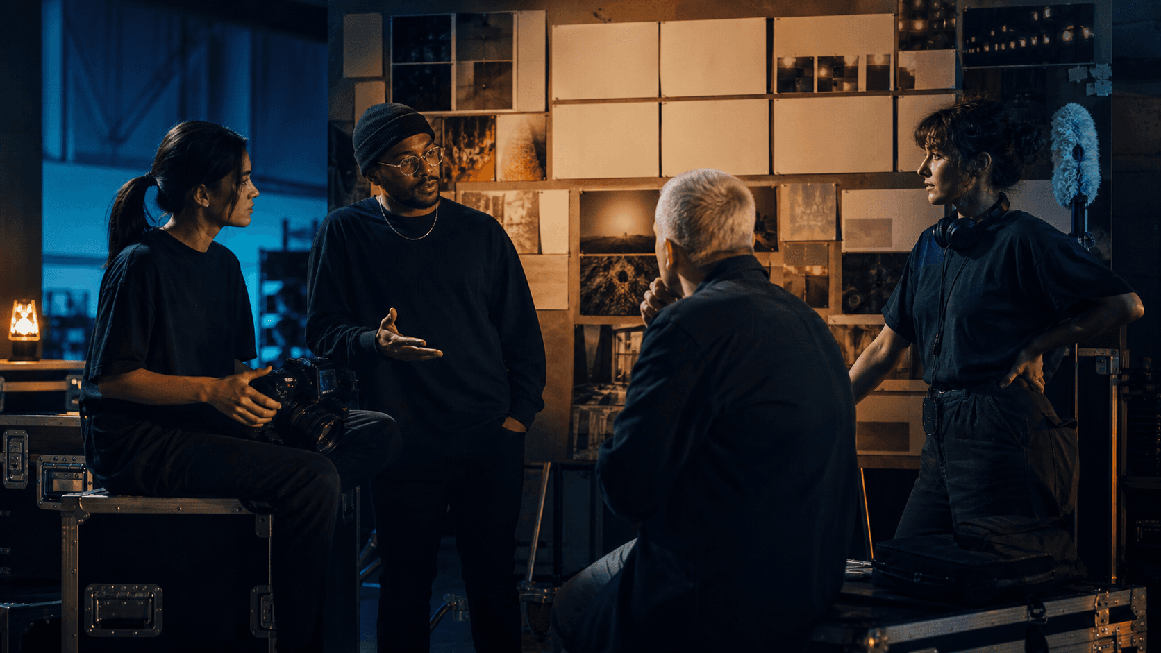 Editorial freelance production specialists planning creative work